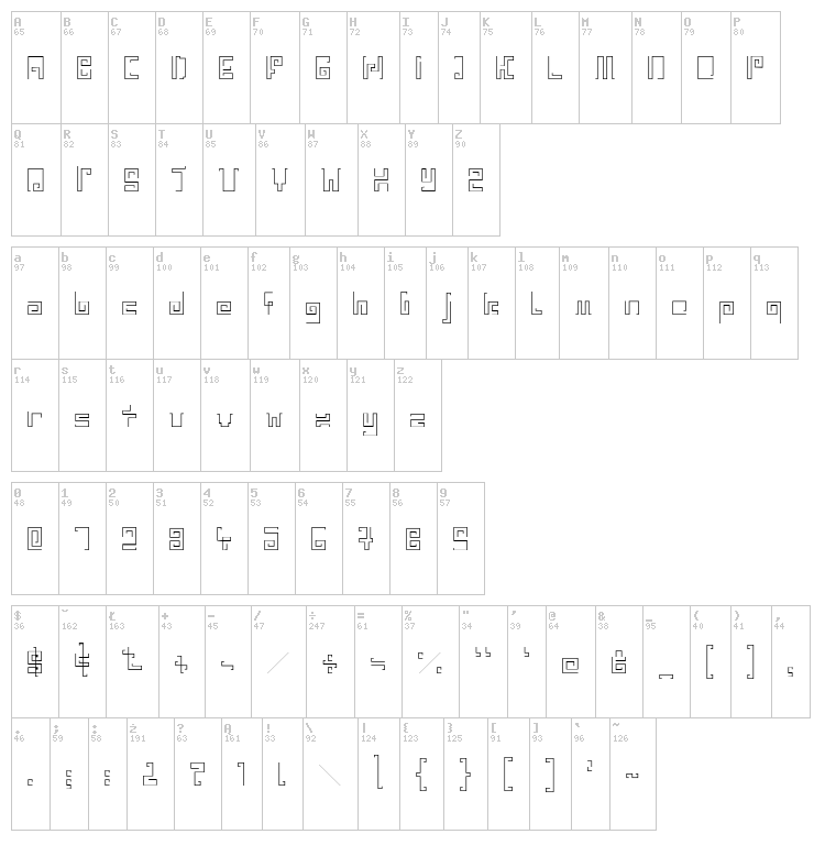 India Snake Pixel Labyrinth Game font map